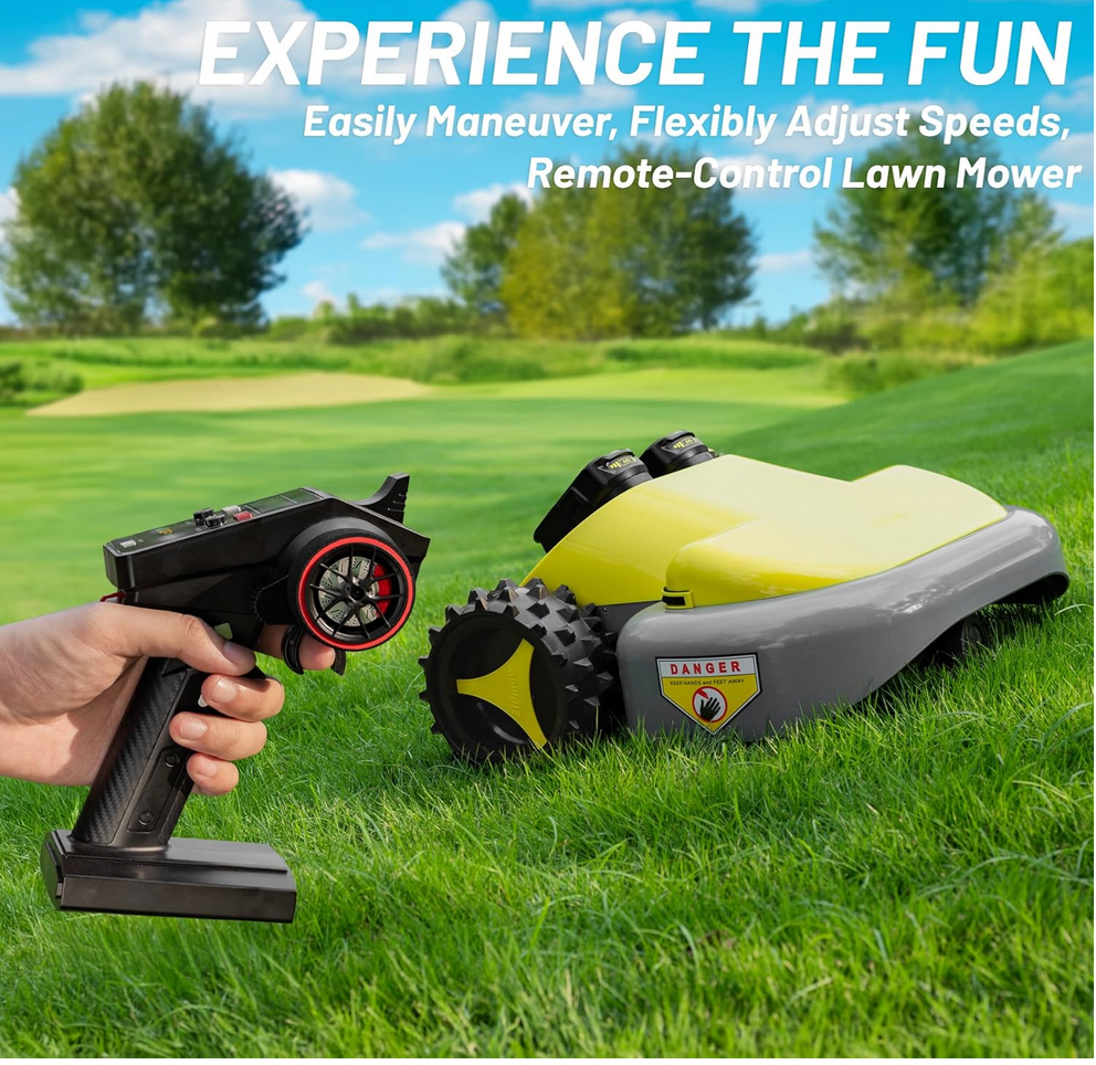 AAAS Fundraiser -- Remote Control Lawn Mower, Battery Powered Rc Lawn Mower, Cut Height 2.0"-3.0", 40% Slope, Remote Control with Adjustable Speeds, 100% Electric All-Wheel Drive