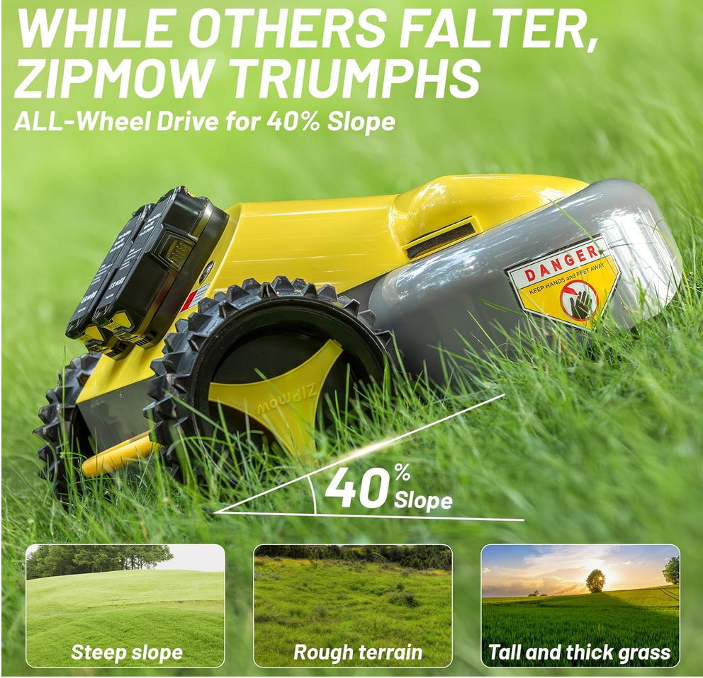 AAAS Fundraiser -- Remote Control Lawn Mower, Battery Powered Rc Lawn Mower, Cut Height 2.0"-3.0", 40% Slope, Remote Control with Adjustable Speeds, 100% Electric All-Wheel Drive
