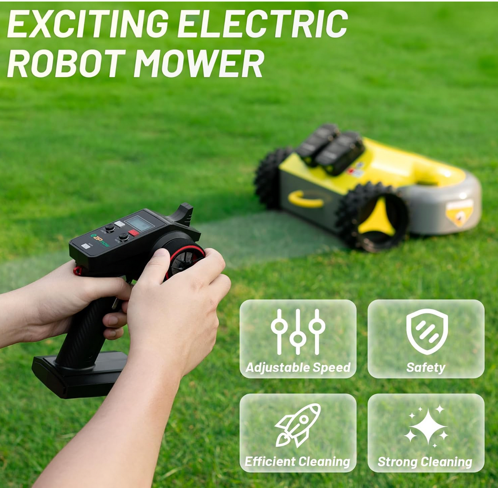 AAAS Fundraiser -- Remote Control Lawn Mower, Battery Powered Rc Lawn Mower, Cut Height 2.0"-3.0", 40% Slope, Remote Control with Adjustable Speeds, 100% Electric All-Wheel Drive